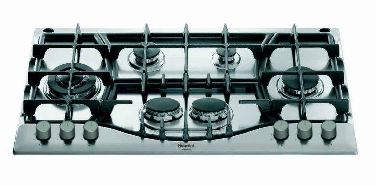 Hotpoint Ariston   Table de cuisson à gaz DPZ 961 TS/ix/A Finition inoxydable avec grilles en fonte de 90 cm 