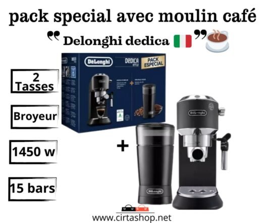 Cafetera DeLonghi Dedica EC685BK + Molinillo KG200 1350W, 15 bar, 1 o 2