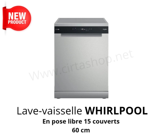 Whirlpool  Lave-vaisselle pose libre cm. 60 à 15 couverts - acier inoxydable 🇪🇺