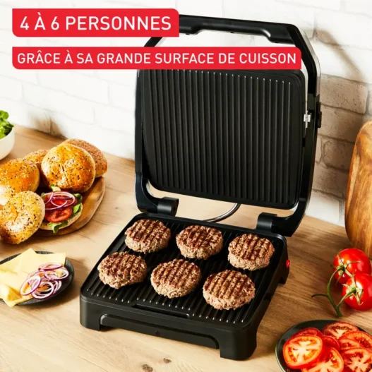 PANINEUSE GRILL MULTIFONCTIONS 3 POSITIONS SANDWICHES ET VIANDES TEFAL 2000W 2IN16 PERSSONNES MADE IN FRANCE – Image 4