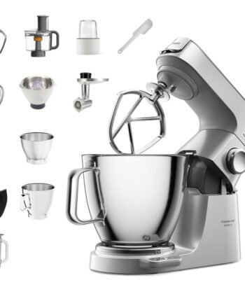 عجانة كينوود 🇬🇧 الاصلية 8in1 اكسسوار بقوة 1200 واطKenwood Titanium Chef Baker XL Machine de cuisine avec fouet K, mélangeur sur pied avec crochet pétrisseur, fouet et bol de 6,7 l, puissance 1200 W, argent