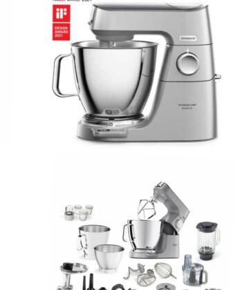 عجانة كينوود الاصلية 🇬🇧 طقم كامل 1200 واطTitanium Chef Baker XL Silver KVL85.704SI