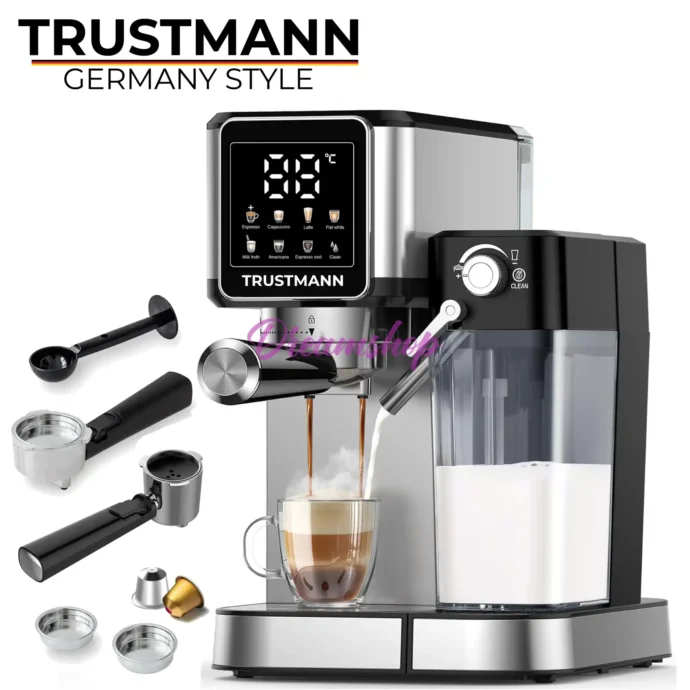 Machine à Café Expresso TRUSTMANN 20 Bar – 6 En1 1350 WATTS