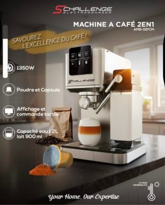 Machine a café Schallenge Degital  20 bar poudre et capsule avec cappuccino 🇩🇪