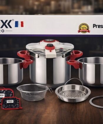 طقم طناجر ماركة تيركس 14 قطعة مع طنجرتين ضغط 5 و 7 لتر tirex 🇫🇷 انوكس اصلي 18/10