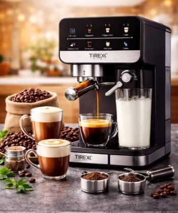 Machine cafe tirex 4in1POUDRE CAPSULE DOSSETE digital avec cappucino 1350 wat 20 bar  ضمان 24 شهر 🇫🇷🇫🇷