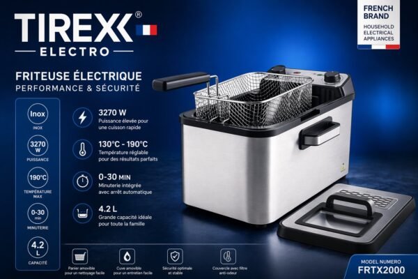 Friteuse À huile TIREX 4.2 L قلاية الزيت تيراكس الفرنسية 🇫🇷