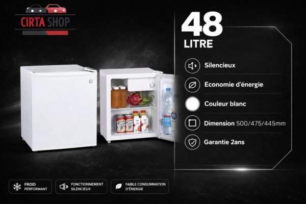 MINI FRIGO VERTICAL SUPER 48 LITRE CIRTA SHOP NON VITRE AVEC PETIT CONGELATEUR