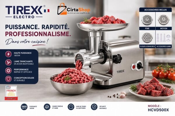 Hachoir à viande électrique tirex 1800 WAT 3IN1