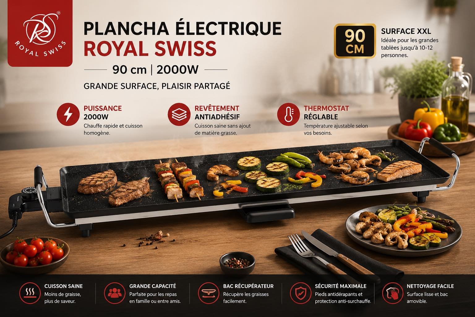 PLANCHA ROYAL SUISSE 2000W