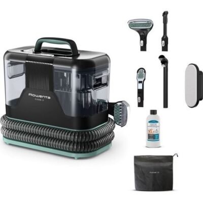 Nettoyeur détacheur Rowenta – Aspirateur à main shampouineuse textile – Nettoyage 3 actions – Aspiration 13,5 kpa – Réservoirs amovibles 2,3L et 1,5L