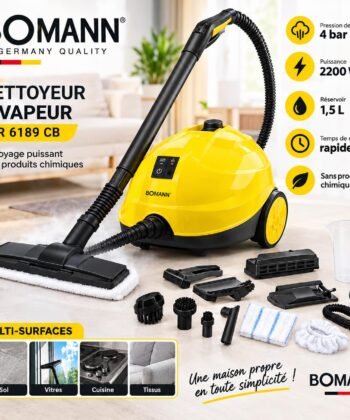 Nettoyeur a Vapeur BOMMAN 2200W GERMANY 8 Accessoires منضف بالبخار بومان الماني اصلي 🇩🇪🇩🇪